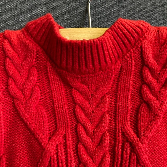 AiLe Rabbit 100 Red Baby Dress Cable Knit Sweater ~Size 12 Months Holiday (h) - Picture 3 of 9